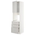 IKEA METOD МЕТОД / MAXIMERA МАКСИМЕРА Высокий шкаф для духовки, белый / Lerhyttan светло-серый, 60x60x220 см 29467408 | 294.674.08