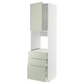 IKEA METOD МЕТОД / MAXIMERA МАКСИМЕРА Высокий шкаф для духовки, белый / Stensund светло-зеленый, 60x60x220 см 89486480 | 894.864.80