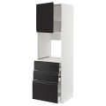 IKEA METOD МЕТОД / MAXIMERA МАКСИМЕРА Высокий шкаф для духовки, белый / Upplöv матовый антрацит, 60x60x200 см 39493341 | 394.933.41