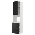 IKEA METOD МЕТОД / MAXIMERA МАКСИМЕРА Высокий шкаф для духовки, белый / Upplöv матовый антрацит, 60x60x240 см 79493551 | 794.935.51