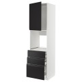 IKEA METOD МЕТОД / MAXIMERA МАКСИМЕРА Высокий шкаф для духовки, белый / Upplöv матовый антрацит, 60x60x220 см 09493187 | 094.931.87