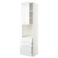 IKEA METOD МЕТОД / MAXIMERA МАКСИМЕРА Высокий шкаф для духовки, белый / Voxtorp глянцевый / белый, 60x60x240 см 49462589 | 494.625.89