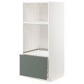 IKEA METOD МЕТОД / MAXIMERA МАКСИМЕРА Высокий шкаф для духовки / СВЧ, белый / Bodarp серо-зеленый, 60x60x140 см 99317180 993.171.80