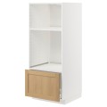 IKEA METOD / MAXIMERA Высокий шкаф для духовки / СВЧ, белый / дуб Forsbacka, 60x60x140 см 39509530 | 395.095.30