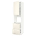 IKEA METOD МЕТОД / MAXIMERA МАКСИМЕРА Высокий шкаф для духовки, белый / Bodbyn кремовый, 60x60x240 см 99464227 | 994.642.27