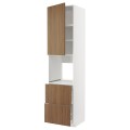 IKEA METOD / MAXIMERA Высокий шкаф для духовки, белый / Имитация коричневого ореха, 60x60x240 см 99519499 | 995.194.99
