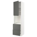 IKEA METOD МЕТОД / MAXIMERA МАКСИМЕРА Высокий шкаф для духовки, белый / Voxtorp темно-серый, 60x60x240 см 09466160 | 094.661.60