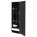 IKEA METOD МЕТОД / MAXIMERA МАКСИМЕРА Высокий шкаф с отделением для аксессуаров для уборки, черный / Nickebo матовый антрацит, 60x60x200 см 29498377 | 294.983.77