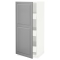IKEA METOD МЕТОД / MAXIMERA МАКСИМЕРА Шкаф высокий с ящиками, белый / Bodbyn серый, 60x60x140 см 69360047 | 693.600.47