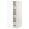 IKEA METOD МЕТОД / MAXIMERA МАКСИМЕРА Шкаф высокий с ящиками, белый Enköping / белый имитация дерева, 60x60x140 см 49473559 | 494.735.59