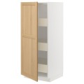 IKEA METOD / MAXIMERA Шкаф высокий с ящиками, белый / дуб Forsbacka, 60x60x140 см 29509470 295.094.70