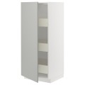 IKEA METOD / MAXIMERA Шкаф высокий с ящиками, белый / Хавсторп светло-серый, 60x60x140 см 49538730 | 495.387.30