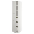 IKEA METOD МЕТОД / MAXIMERA МАКСИМЕРА Шкаф высокий с ящиками, белый / Lerhyttan светло-серый, 40x60x200 см 49386784 493.867.84