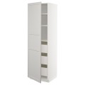 IKEA METOD МЕТОД / MAXIMERA МАКСИМЕРА Шкаф высокий с ящиками, белый / Lerhyttan светло-серый, 60x60x200 см 19386785 193.867.85