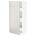 IKEA METOD МЕТОД / MAXIMERA МАКСИМЕРА Шкаф высокий с ящиками, белый / Ringhult светло-серый, 60x60x140 см 39361760 | 393.617.60