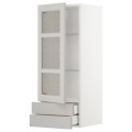 IKEA METOD МЕТОД / MAXIMERA МАКСИМЕРА Навесной шкаф / 1 стеклянная дверь / 2 ящика, белый / Lerhyttan светло-серый, 40x100 см 79465751 794.657.51