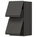 IKEA METOD МЕТОД Навесной горизонтальный шкаф / 2 двери, черный / Voxtorp темно-серый, 40x80 см 99393008 | 993.930.08