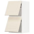 IKEA METOD МЕТОД Навесной горизонтальный шкаф / 2 двери, белый / Bodbyn кремовый, 40x80 см 09393022 093.930.22