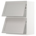 IKEA METOD МЕТОД Навесной горизонтальный шкаф / 2 двери, белый / Lerhyttan светло-серый, 60x80 см 79391977 | 793.919.77