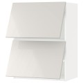 IKEA METOD МЕТОД Навесной горизонтальный шкаф / 2 двери, белый / Ringhult светло-серый, 60x80 см 89391967 | 893.919.67