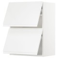 IKEA METOD МЕТОД Навесной горизонтальный шкаф / 2 двери, белый / Voxtorp глянцевый / белый, 60x80 см 69391968 693.919.68