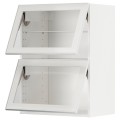 IKEA METOD МЕТОД Навесной горизонтальный шкаф, белый / Hesta белое прозрачное стекло, 60x80 см 09490594 094.905.94