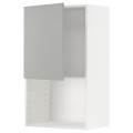IKEA METOD Навесной шкаф для СВЧ-печи, белый / Хавсторп светло-серый, 60x100 см 99538006 | 995.380.06