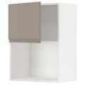 IKEA METOD МЕТОД Навесной шкаф для СВЧ-печи, белый / Upplöv матовый темно-бежевый, 60x80 см 39492474 | 394.924.74