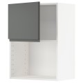 IKEA METOD МЕТОД Навесной шкаф для СВЧ-печи, белый / Voxtorp темно-серый, 60x80 см 89466806 | 894.668.06