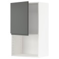IKEA METOD МЕТОД Навесной шкаф для СВЧ-печи, белый / Voxtorp темно-серый, 60x100 см 89454931 | 894.549.31