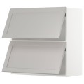 IKEA METOD МЕТОД Навесной горизонтальный шкаф / 2 двери, белый / Lerhyttan светло-серый, 80x80 см 29392031 | 293.920.31