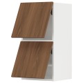 IKEA METOD Навесной горизонтальный шкаф / 2 двери, белый / Имитация коричневого ореха, 40x80 см 39519058 395.190.58