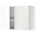 IKEA METOD МЕТОД Навесной шкаф с посудной сушилкой / 2 дверцы, белый / Ringhult белый, 80x60 см 29457452 294.574.52