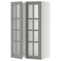 IKEA METOD МЕТОД Навесной шкаф, белый / Bodbyn серый, 60x100 см 29394959 293.949.59