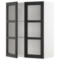 IKEA METOD МЕТОД Навесной шкаф, белый / Lerhyttan черная морилка, 80x100 см 59456205 594.562.05