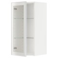 IKEA METOD МЕТОД Навесной шкаф, белый / Hesta белое прозрачное стекло, 40x80 см 89490547 | 894.905.47