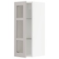 IKEA METOD МЕТОД Навесной шкаф, белый / Lerhyttan светло-серый, 30x80 см 49456282 | 494.562.82