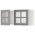 IKEA METOD МЕТОД Навесной шкаф / 2 стеклянные дверцы, белый / Bodbyn серый, 80x40 см 99395031 | 993.950.31