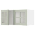 IKEA METOD МЕТОД Навесной шкаф / 2 стеклянные дверцы, белый / Stensund светло-зеленый, 80x40 см 59487481 | 594.874.81