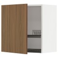 IKEA METOD Навесной шкаф с сушилкой, белый / Имитация коричневого ореха, 60x60 см 39519633 | 395.196.33