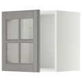 IKEA METOD МЕТОД Навесной шкаф со стеклянной дверью, белый / Bodbyn серый, 40x40 см 59395028 | 593.950.28