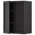 IKEA METOD МЕТОД Навесной шкаф с полками / 2 дверцы, черный / Lerhyttan черная морилка, 60x80 см 59469161 | 594.691.61