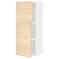 IKEA METOD МЕТОД Навесной шкаф с полками / 2 дверцы, белый / Askersund узор светлый ясень, 40x100 см 59467261 | 594.672.61