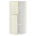 IKEA METOD МЕТОД Навесной шкаф с полками / 2 дверцы, белый / Bodbyn кремовый, 40x100 см 59462862 | 594.628.62