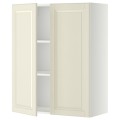 IKEA METOD МЕТОД Навесной шкаф с полками / 2 дверцы, белый / Bodbyn кремовый, 80x100 см 79463573 | 794.635.73