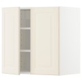 IKEA METOD МЕТОД Навесной шкаф с полками / 2 дверцы, белый / Bodbyn кремовый, 60x60 см 69458869 | 694.588.69