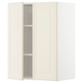 IKEA METOD МЕТОД Навесной шкаф с полками / 2 дверцы, белый / Bodbyn кремовый, 60x80 см 89457623 894.576.23