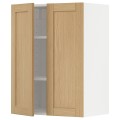IKEA METOD Навесной шкаф с полками / 2 дверцы, белый / дуб Forsbacka, 60x80 см 49509365 | 495.093.65