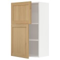 IKEA METOD Навесной шкаф с полками / 2 дверцы, белый / дуб Forsbacka, 60x100 см 09509348 | 095.093.48