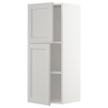 IKEA METOD МЕТОД Навесной шкаф с полками / 2 дверцы, белый / Lerhyttan светло-серый, 40x100 см 79455530 | 794.555.30